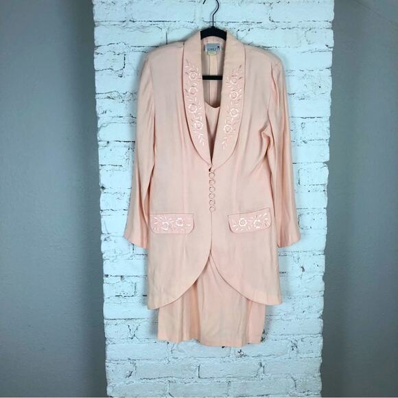 Vintage Scarlett Floral Embroidered Dress & Jacket Set - Picture 1 of 9